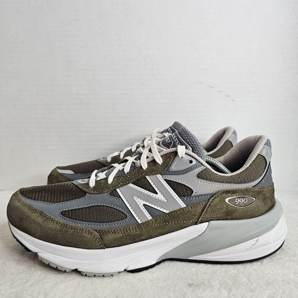 New Balance 990 v6 Men's Size 11.5D Olive Green White Running Shoes U9900G6